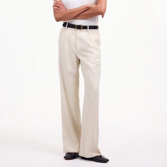 Madewell Slouchy Straight Leg Pants Drapey Twill Stone Size 6/M NWT - Picture 1 of 10